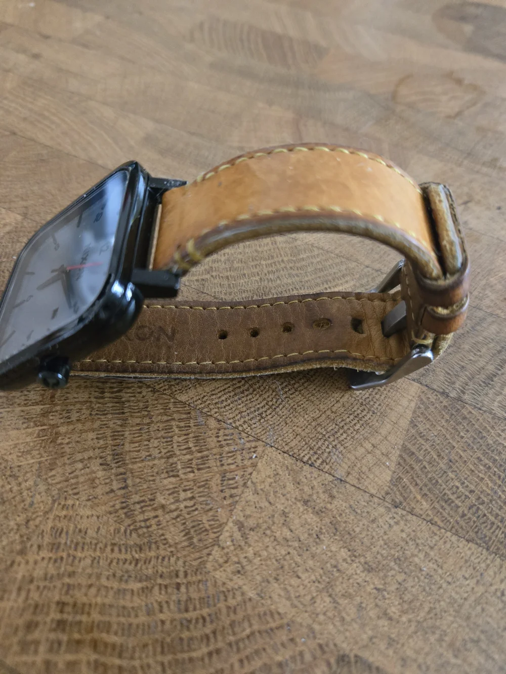 Nixon Ragnar Black Dial Watch with Tan Horween Leather Strap